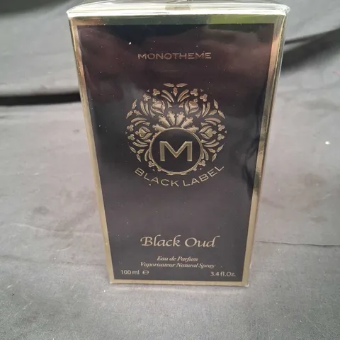 BOXED AND SEALED MONOTHEME M BLACK LABEL BLACK OUD EAU DE PARFUM 100ML