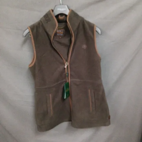 HOLLAND COOPER BROWN WOOL WAISTCOAT WITH TAN PIPING β UK SIZE M