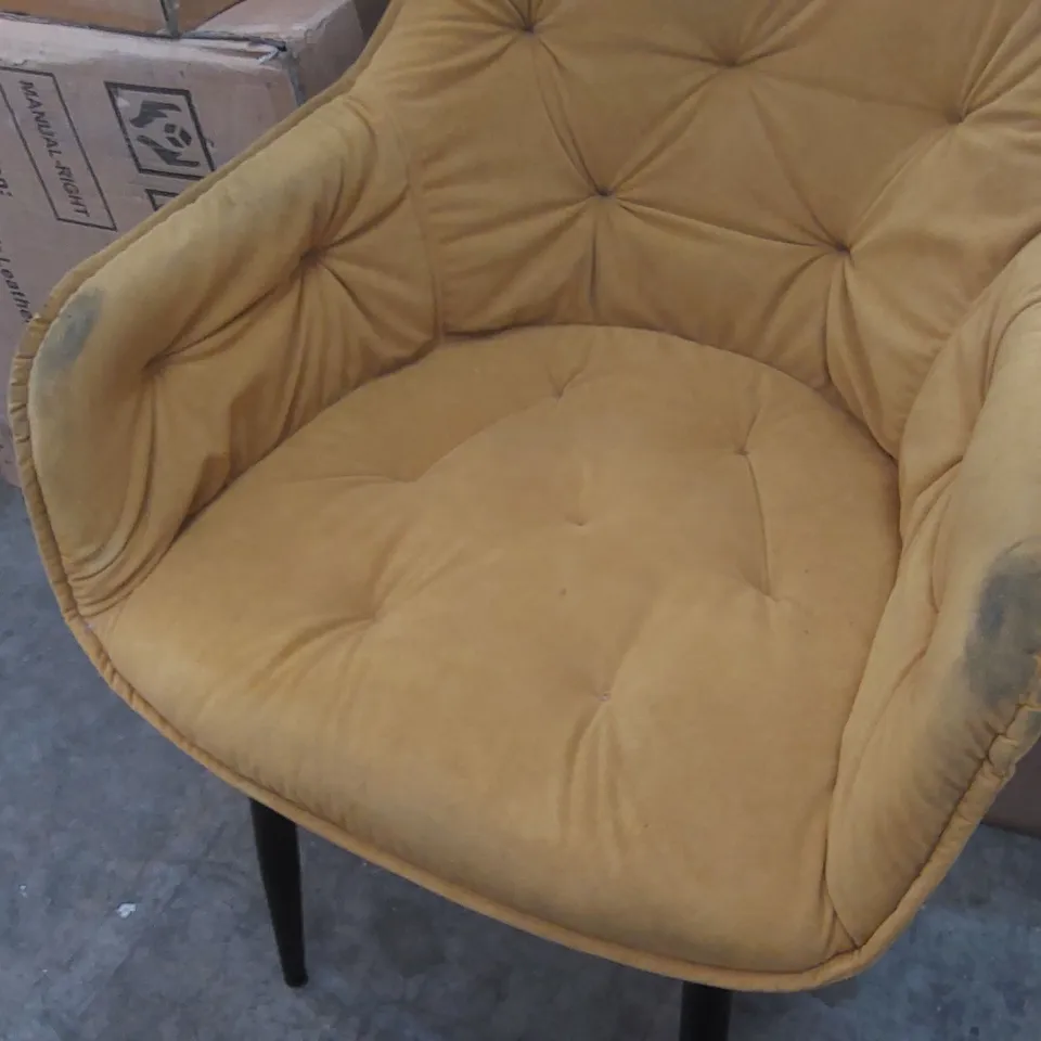 DESIGNER MUSTARD VELVET CHAIR