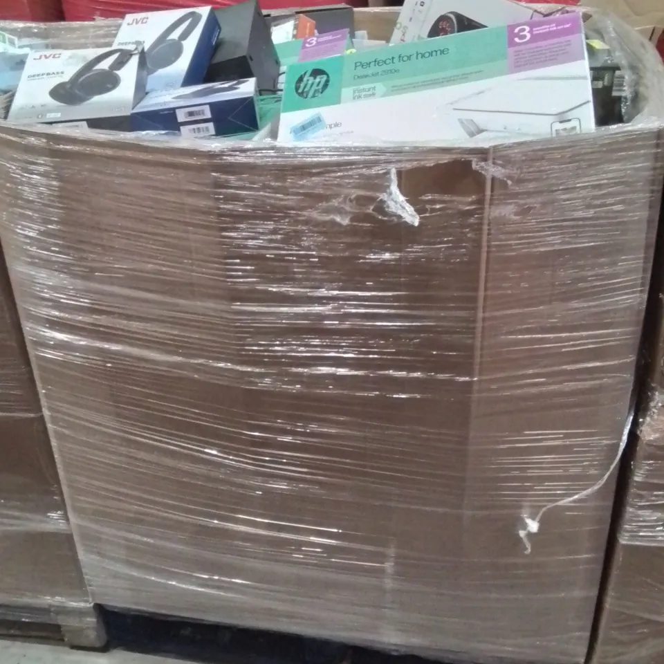 PALLET CONTAINING VERY LARGE AMOUNT OF SPEAKERS, HEADPHONES, PRINTERS AND OTHER ELECTRONIC ITEMS