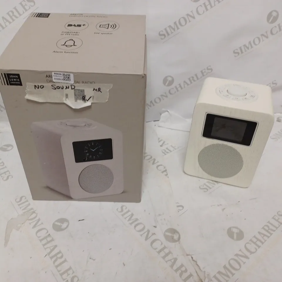 JOHN LEWIS ARIETTA DAB/DAB+/FM RADIO, WHITE