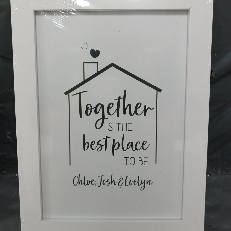 PERSONALISED BEST PLACE TO BE A4 FRAME RRP £16.99