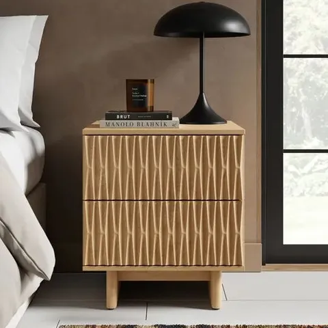 BOXED INGA 2 DRAWER BEDSIDE WHITEWASH