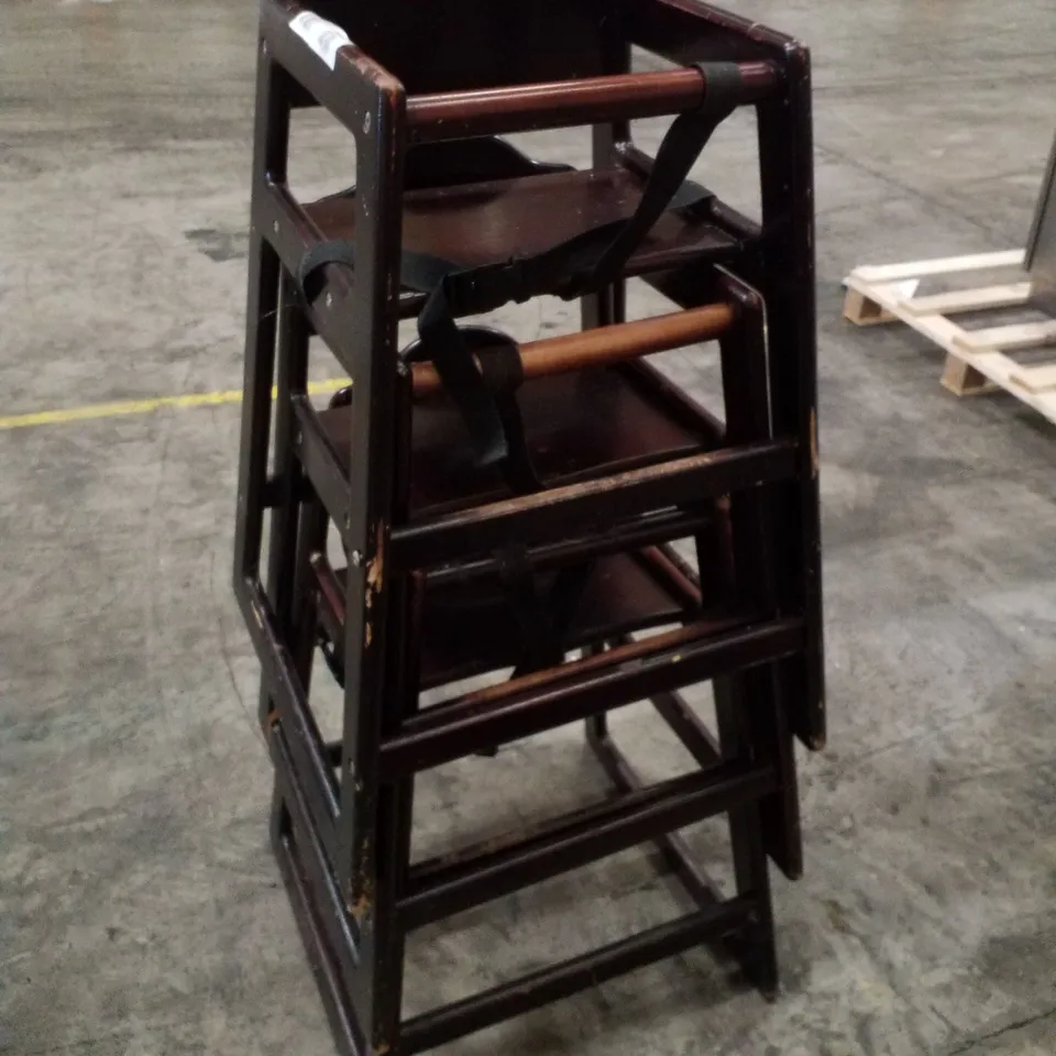 SET OF 4 WOODEN HIGH CHAIRS