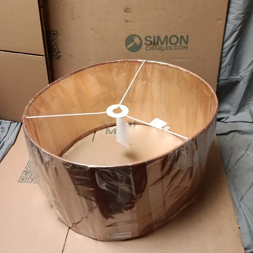 LIGHTING COLLECTION BURNT ORANGE COPPER INNER VELVET DRUM SHADE 50CM