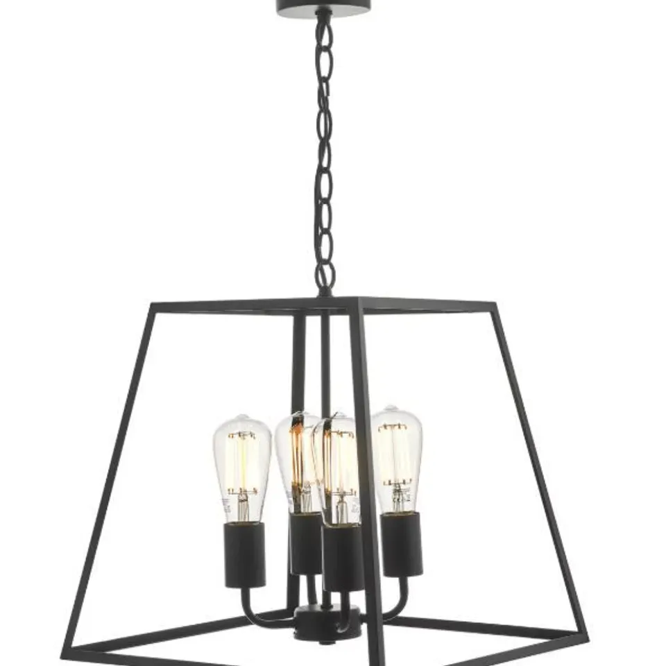 BOXED DAR LIGHTING ACADEMY 4 LIGHT LANTERN BLACK
