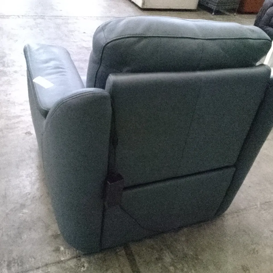 QUALITY ITALIAN DESIGNER PARMA NEW ELECTRIC RECLINER CHAIR - GREY LEATHER 