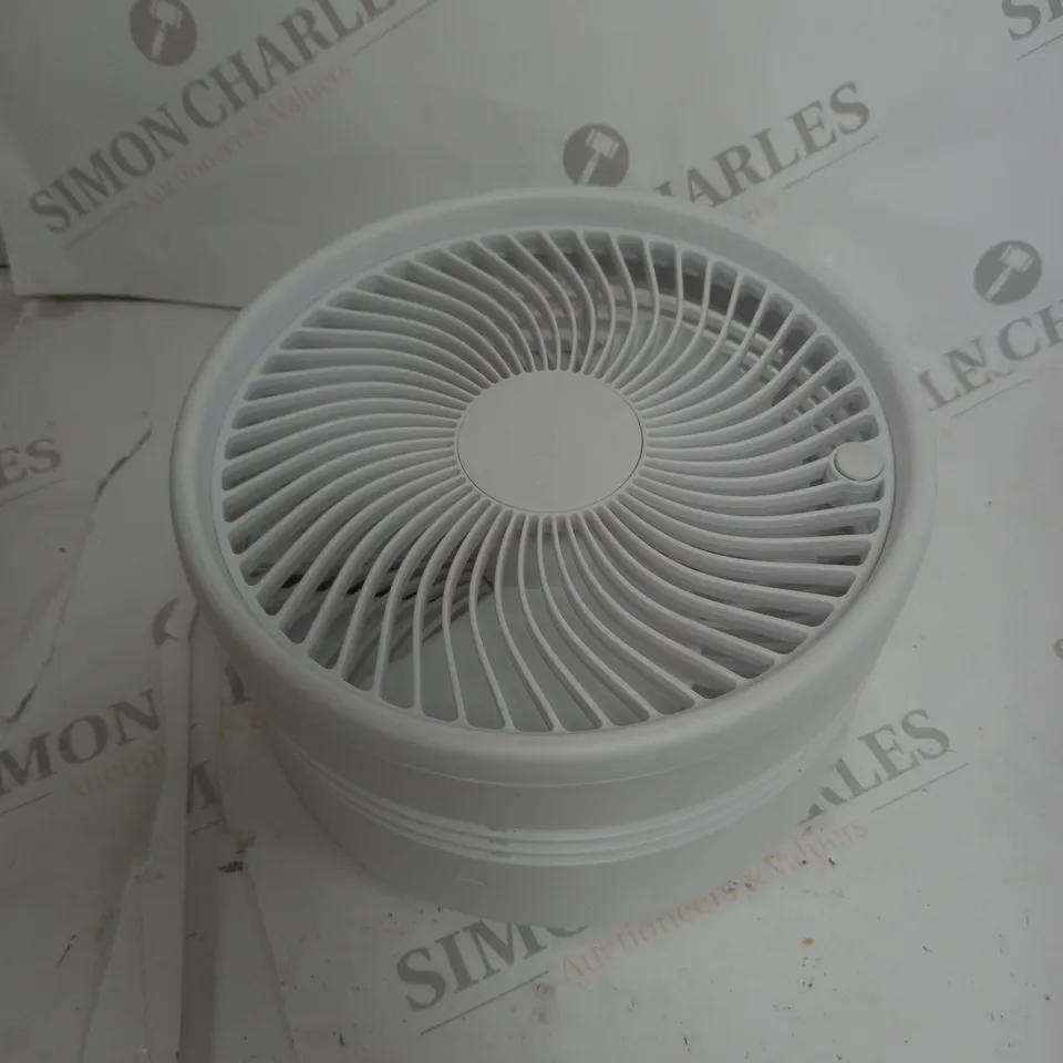 BELL & HOWELL OSCILLATING FOLDING RECHARGEABLE FAN, WHITE