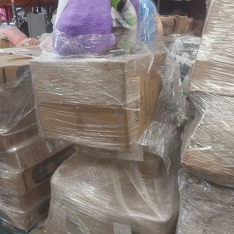 PALLET OF ASSORTED E-COMMERCE GOODS AND PRODUCTS TO INCLUDE: BUZZ LIGHTYEAR PLUSH CHAIR, WOODY PLUSH CHAIR, KIDOOLA MAGNETIC BUILDING BLOCKS ECT