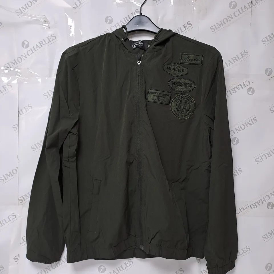 MERCIER KHAKI TONAL BADGE WINDBREAKER SIZE M 