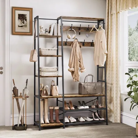 BOXED ANDREITA HALL TREE 116.5CM WIDE WITH SHOE STORAGE (1 BOX)