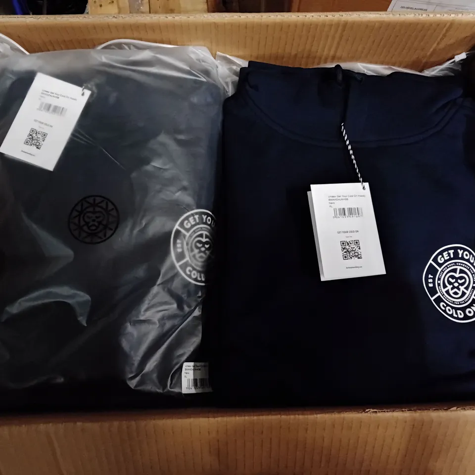 BRAND NEW BRASS MONKEY UNISEX HOODIES - APPROXIMATELY 12X // NAVY // BMAW24UNH06 // SIZE: XL