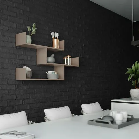 BOXED TIBET WALL MOUNTED MODERN BOOKCASE DISPLAY UNIT W 119CM IN LAGINA
