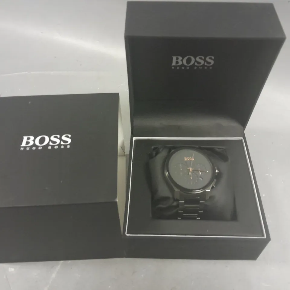 HUGO BOSS STAINLESS STEEL GREY FACED WATCH