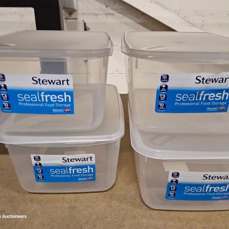 EIGHT STEWART SEALFRESH PROFESSIONAL FO9D STORAGE BOXES WITH LIDS 7.5L (2 PACKS)