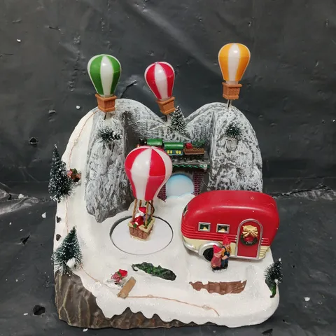 FESTIVE 23 CM LIT BALLOON VILLAGE CHRISTMAS SCENE DECORATION