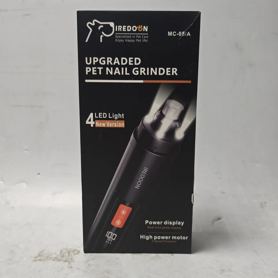 BOXED IREDOON UPGRADED PET NAIL GRINDER IN PURPLE