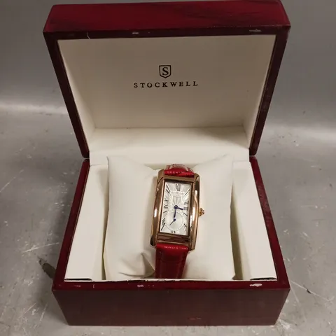 LADIES STOCKWELL WATCH – TEXTURED DIAL WITH SUB DIAL MINUTE HAND – LEATHER STRAP