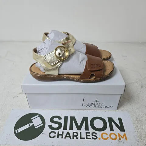 BOXED PAIR OF LEATHER COLLECTION NATASHA SHOES IN TAN - SIZE 7