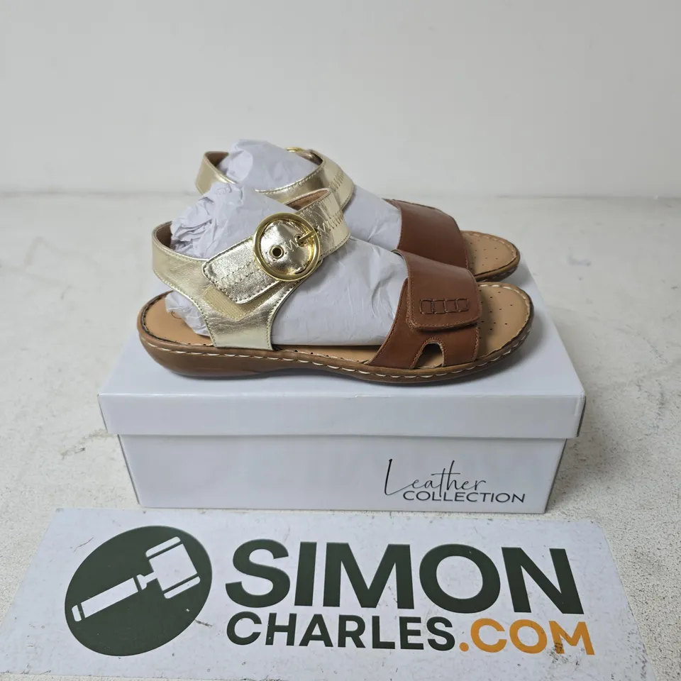 BOXED PAIR OF LEATHER COLLECTION NATASHA SHOES IN TAN - SIZE 7