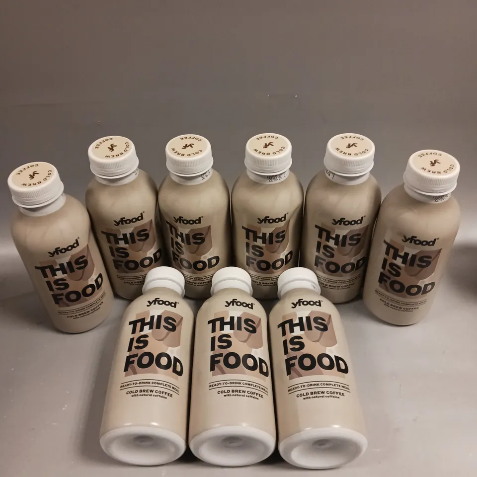 9 X SEALED YFOOD THIS IS FOOD READY TO DRINK COMPLETE MEAL DRINKS - COLD BREW COFFEE 9 X 500ML