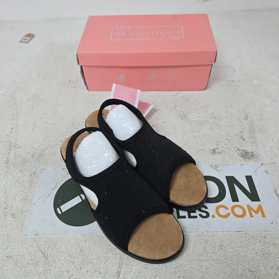 DR LIGHTFOOT JENNY SANDALS – BLACK, UK 7, BOXED
