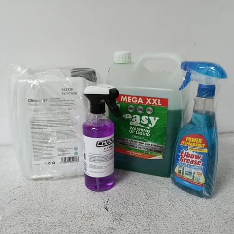 APPROXIMATELY 5 ASSORTED LARGE LIQUIDS TO INCLUDE WASHING UP LIQUID, CHROME FLY AWAY, ELBOW GREASE, ETC - COLLECTION ONLY