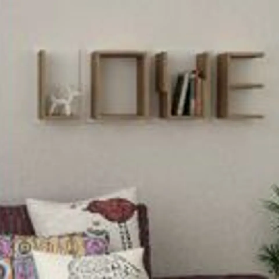 BRAND NEW BOXED LOVE WALL SHELF - WHITE/DARK OAK