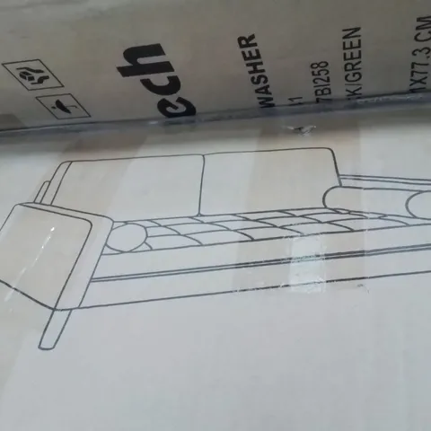BOXED 2 SEATER LIGHT GREY SOFA 