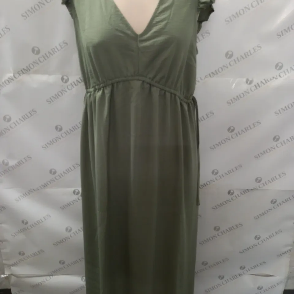 MAISON DE NIMES V-NECK MIDI DRESS IN KHAKI - M
