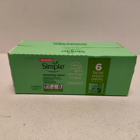 BOXED SIMPLE CLEANSING WIPES (6 PACK)