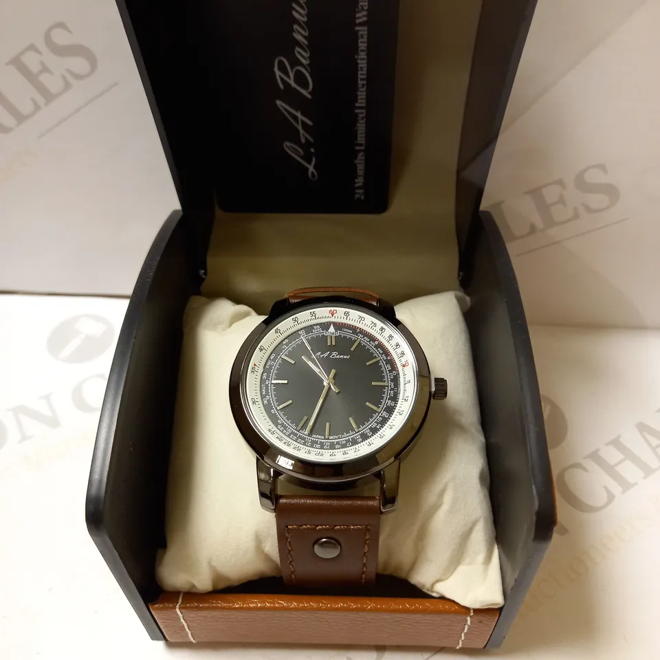 LA BANUS LEATHER STRAP WRISTWATCH  RRP £500