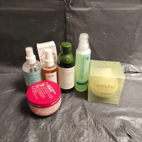APPROXIMATEY 20 ASSORTED HEALTH AND BEAUTY PRODUCTS TO INCLUDE - OUAI WAVE SPRAY - SUNDAE BODY WHIP - CIROA SUGAR BODY SCRUB - ETC