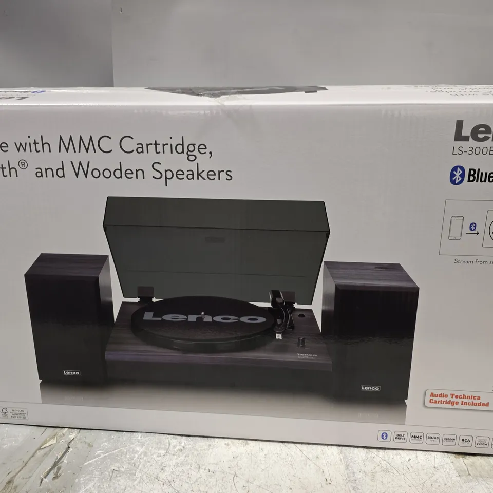 BOXED LENCO LS-300BK V2 TURNTABLE WITH BLUETOOTH 