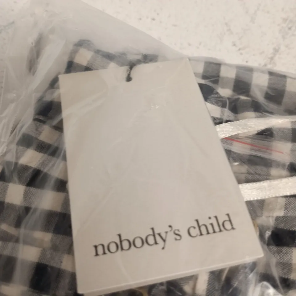  NOBODY'S CHILD NAVY GINGHAM ALICE MIDI DRESS (EU 40, USA 8) - UK 12 