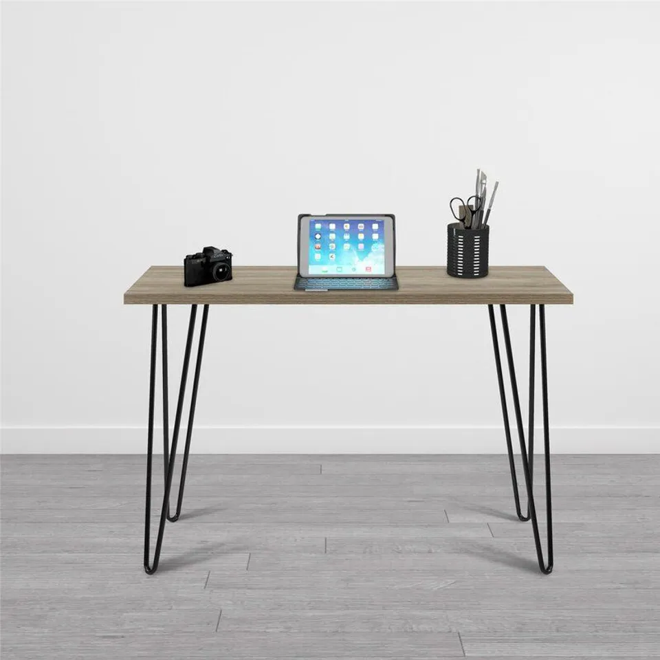 BOXED CAENAS DESK - RUSTIC OAK/BLACK