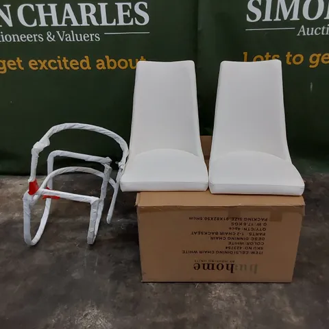 BOXED SET OF 2 CELSI DINING CHAIRS IN WHITE (2 BOXES)