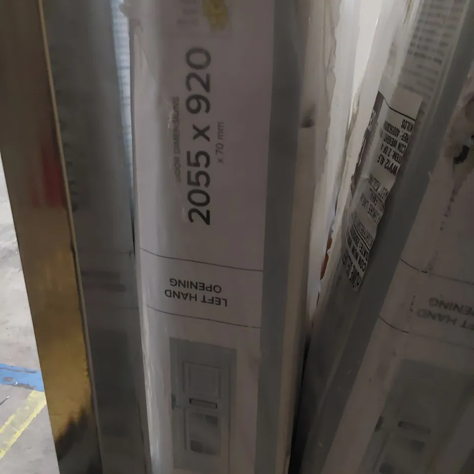 WHITE UPVC 2 PANEL GEORGIAN GLAZED FRONT DOOR LH OPENING 2055 × 920mm