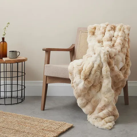 COZEE HOME GIFTABLE TEXTURED LUXURY FAUX FUR THROW