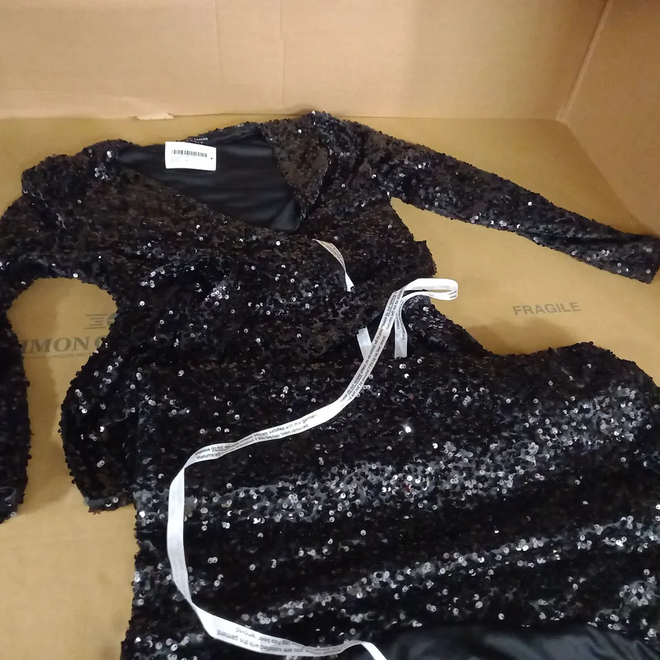 DOROTHY PERKINS SEQUIN WRAP BELTED MIDI DRESS - 12