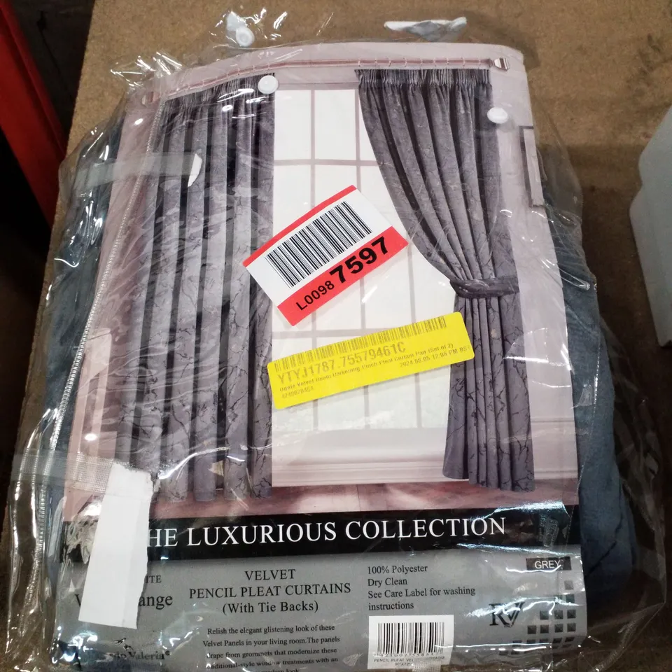 UDELE VELVET ROOM DARKENING PINCH PLEAT CURTAIN PAIR (SET OF 2)