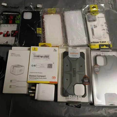 LOT OF ASSORTED MOBILE PHONE ACCESSORIES TO INCLUDE CASES, SCREEN PROTECTORS AND CHARGERS