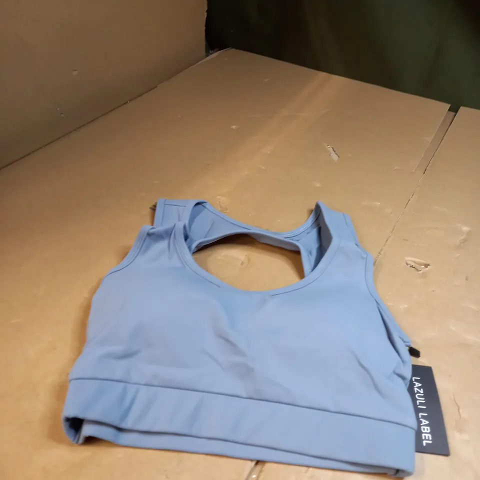 LAZULI LABEL LIGHT BLUE SPORTS BRA SIZE S