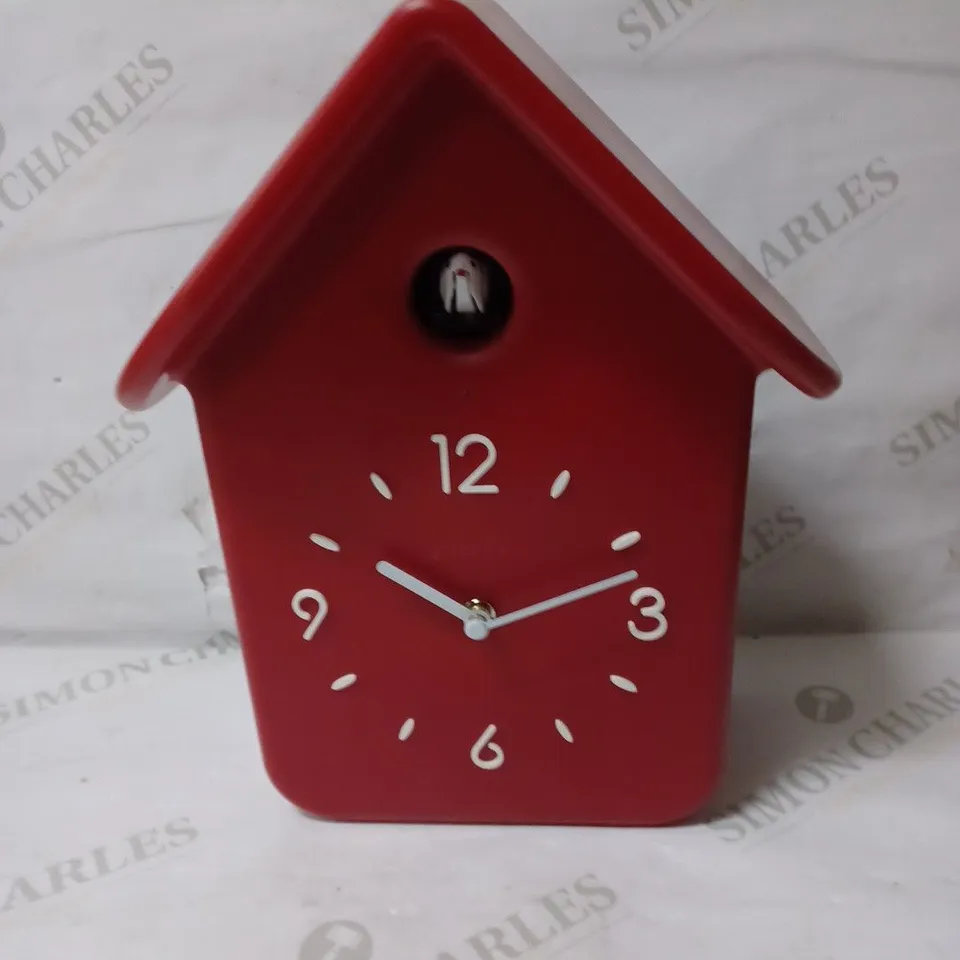 GUZZINI QQ CUCKOO CLOCK WITH PENDULUM, RED