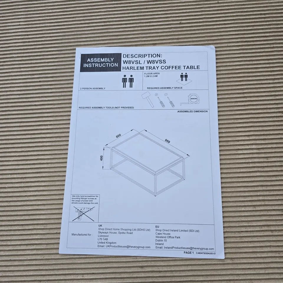 HARLAM TRAY COFFEE TABLE