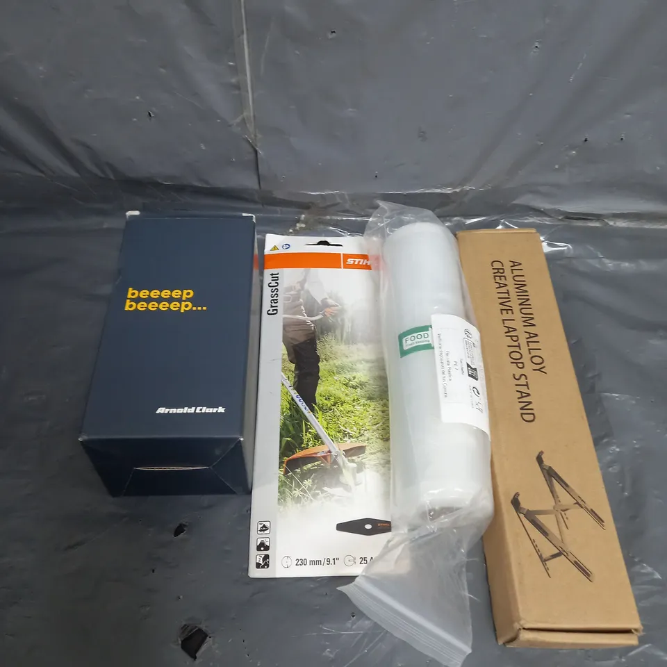 APPROXIMATELY 10 ASSORTED HOUSEHOLD ITEMS TOO INCLUDE COFFEE MUG , GRASS CUTTER , HARDWARE TOOL , ETC 