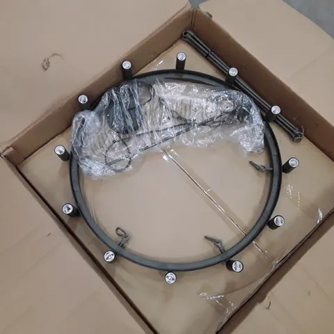 BOXED DUNSTABLE 12-LIGHT WAGON WHEEL CHANDELIER (1 BOX)