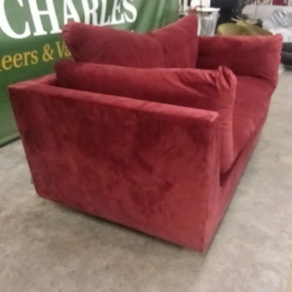 QUALITY DESIGNER SOLACE+CO ORSON SOFA - BURGUNDY VELVET