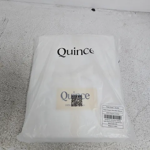 QUINCE FITTED SHEET – DOUBLE, WHITE, 100% ORGANIC COTTON - DOUBLE