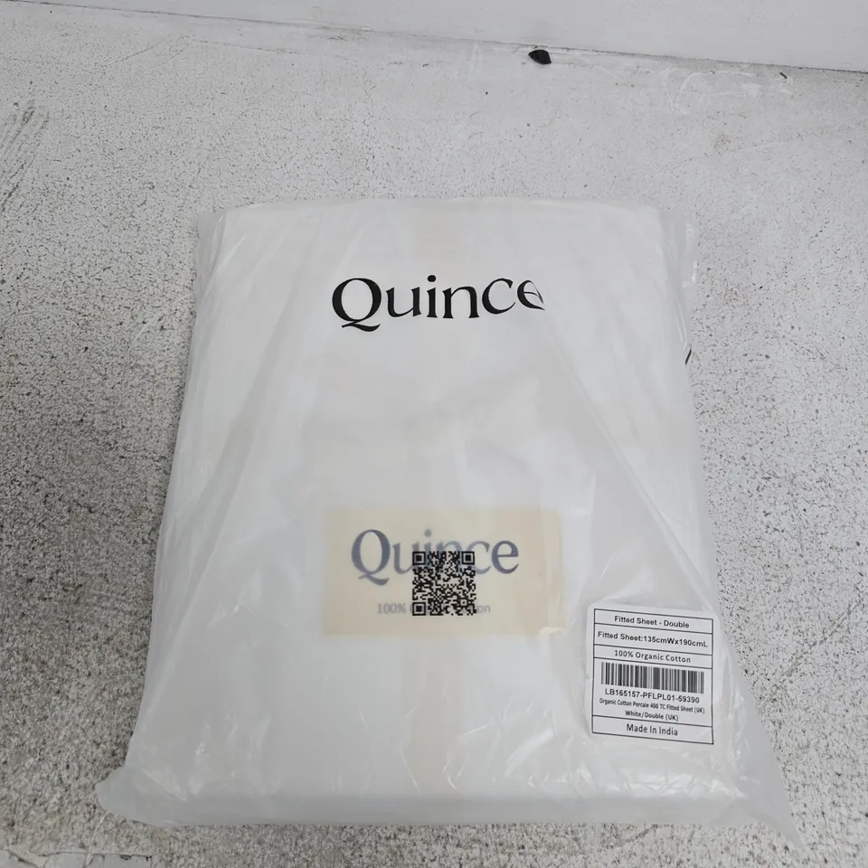 QUINCE FITTED SHEET – DOUBLE, WHITE, 100% ORGANIC COTTON - DOUBLE